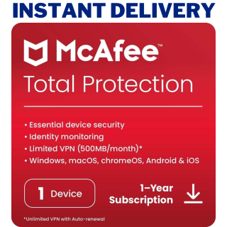 McAfee Total Protection 2023 1 Device 1 Year Antivirus 