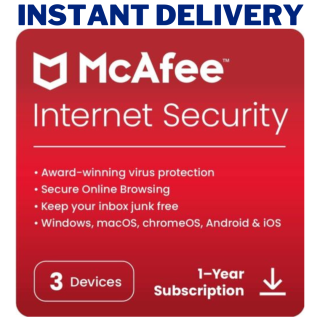 McAfee Internet Security 2023 3 Devices 1 Year Antivirus 